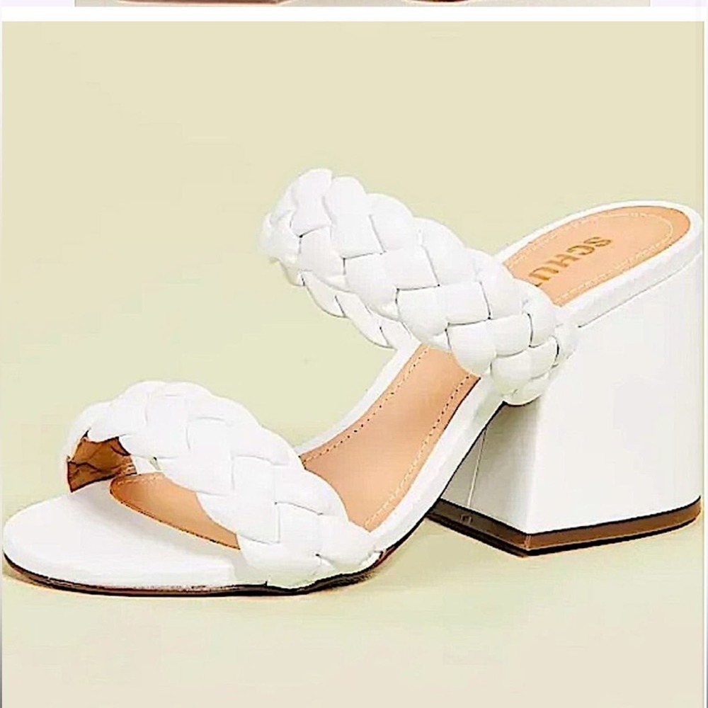 SCHUTZ Elida Braided Slide Sandals in White Leather size 8.5 - Picture 3 of 11
